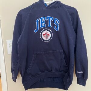 WinnipegJets Reebok Dark Blue  Vintage heavy fleece Hoodie men’s small